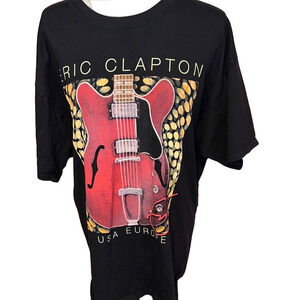Hanes Black Tagless T-Shirt Eric Clapton USA Europe Tour 2021-2022 Band XL